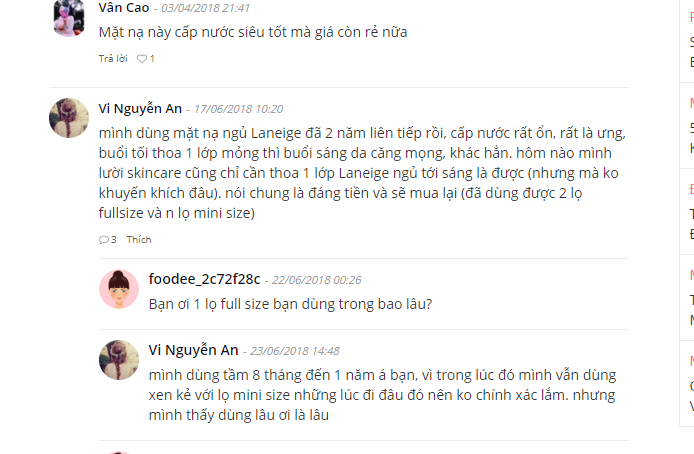 đánh giá laneige water sleeping mask